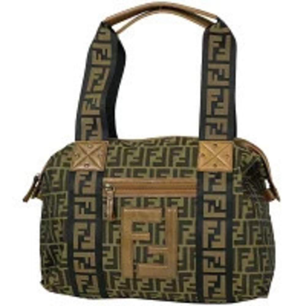 Fendi Zucca tote bag shoulder handbag canvas brown
